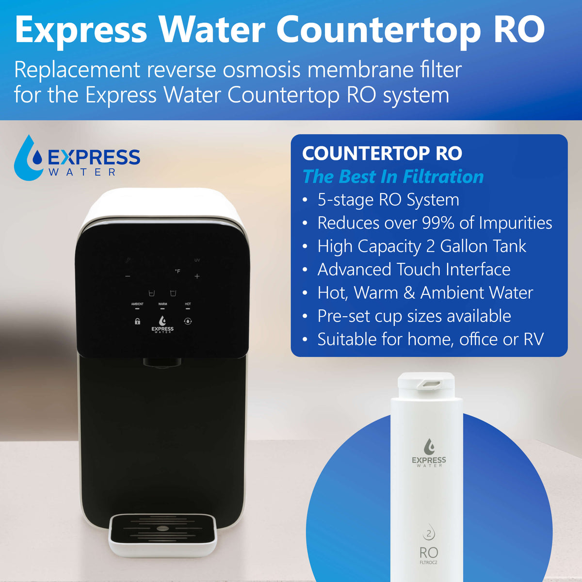 5Stage Countertop Reverse Osmosis Replacement Filter Express Water