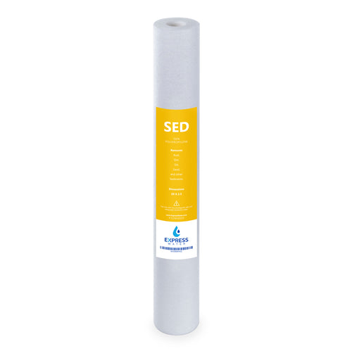 Sediment Replacement Filter – SED Dirt, Sand, Rust High Capacity Water Filter – Whole House Filtration – 5 Micron – 2.5” x 20” inch