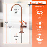 Express Water Deluxe Water Filter Faucet – Brushed Copper Coke-Shaped Faucet – 100% Lead-Free Drinking Water Faucet – Compatible with Reverse Osmosis Water Filtration Systems