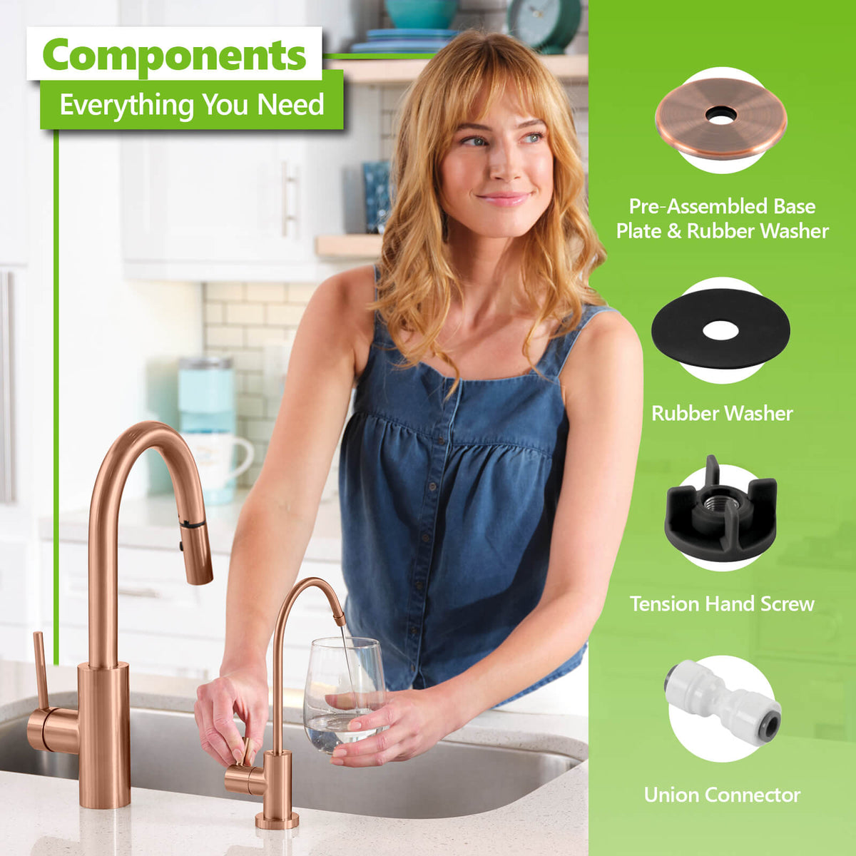 Modern Water Filter Faucet Brushed Copper Express Water
