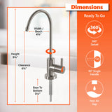 Express Water Modern Water Filter Faucet – Brushed Nickel Faucet – 100% Lead-Free Drinking Water Faucet – Compatible with Reverse Osmosis Water Filtration Systems