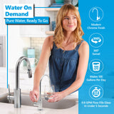 Reverse Osmosis Alkaline Water System with modern chrome faucet