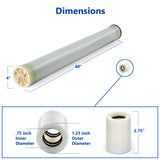 Express Water 2000 GPD Commercial Reverse Osmosis Membrane – High Rejection Low Flow RO Water Filtration System Membrane - dev-express-water