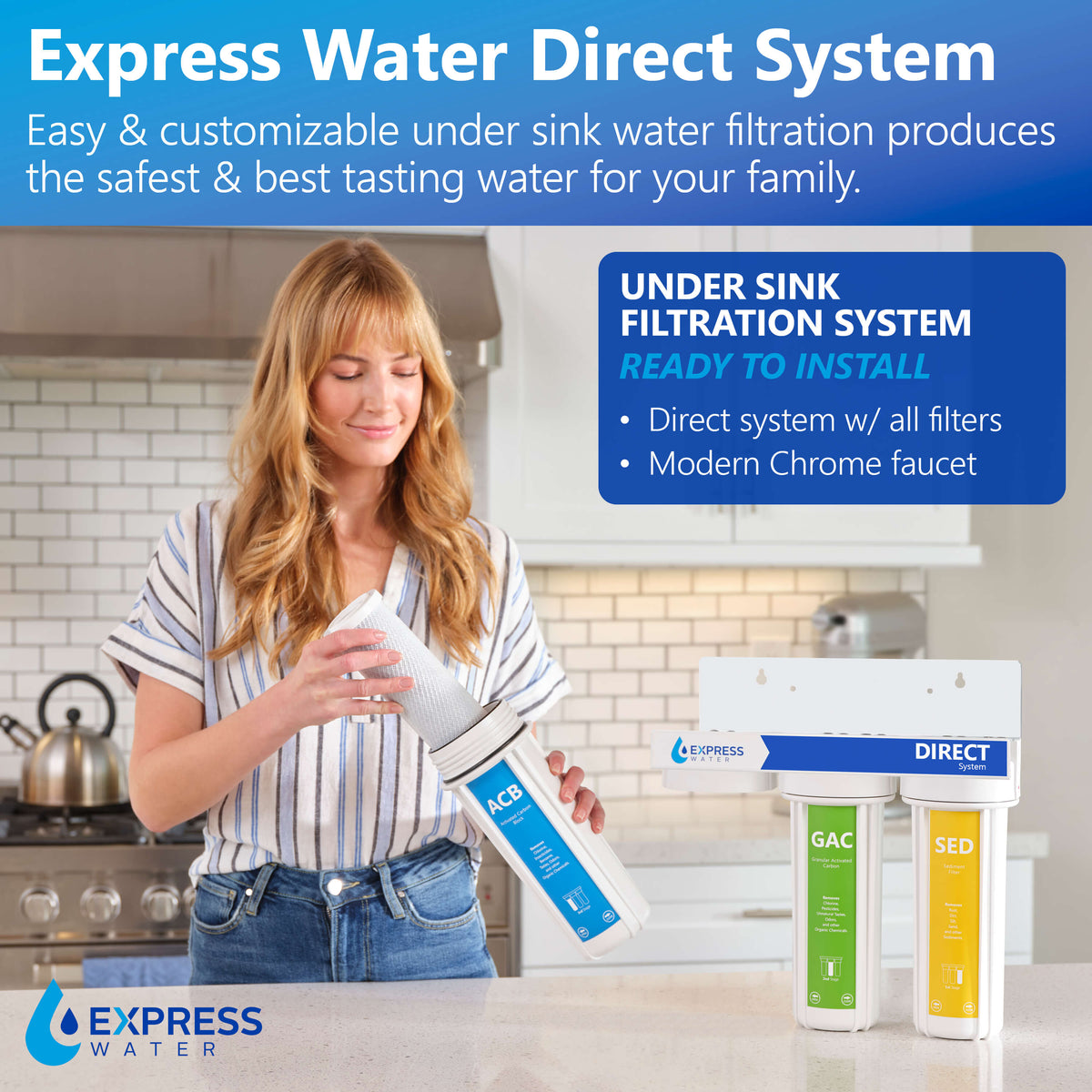 Direct 3-Stage Water Filtration System - Clean Water Fast – Express Water