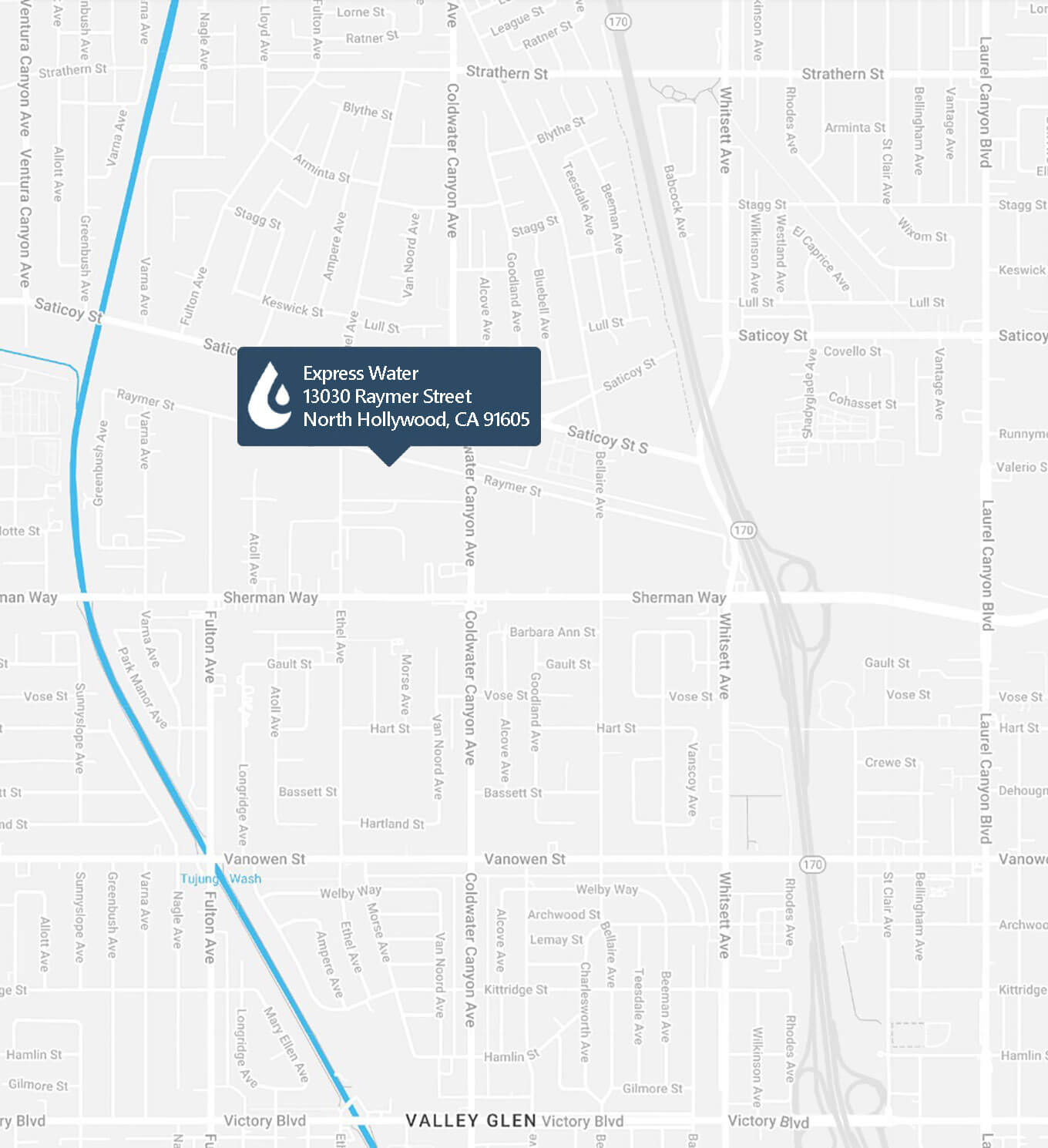 Express Water Location - 13030 Raymer Street, North Hollywood CA 91605