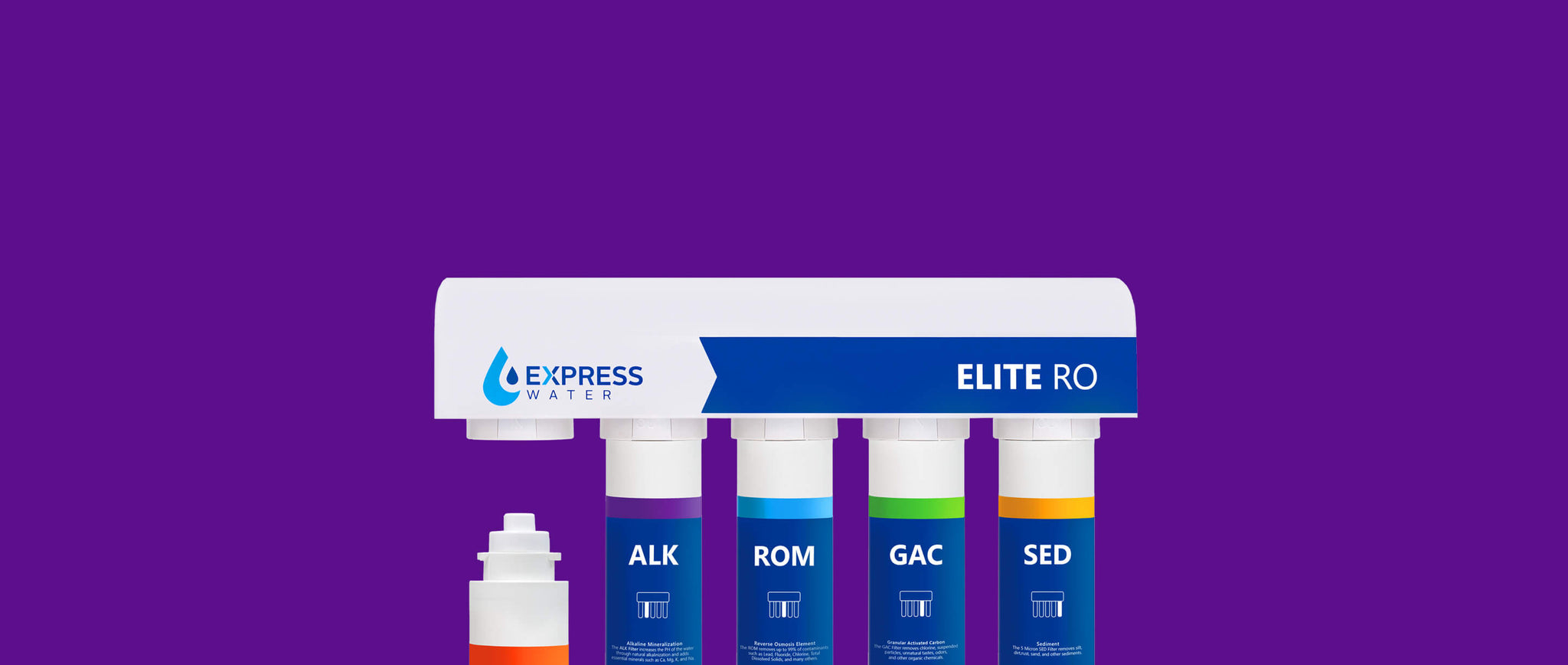 Express Water - Elite RO - Reverse Osmosis Under-Sink Water Filtration with Alkaline Mineralization and Easy Change Filters