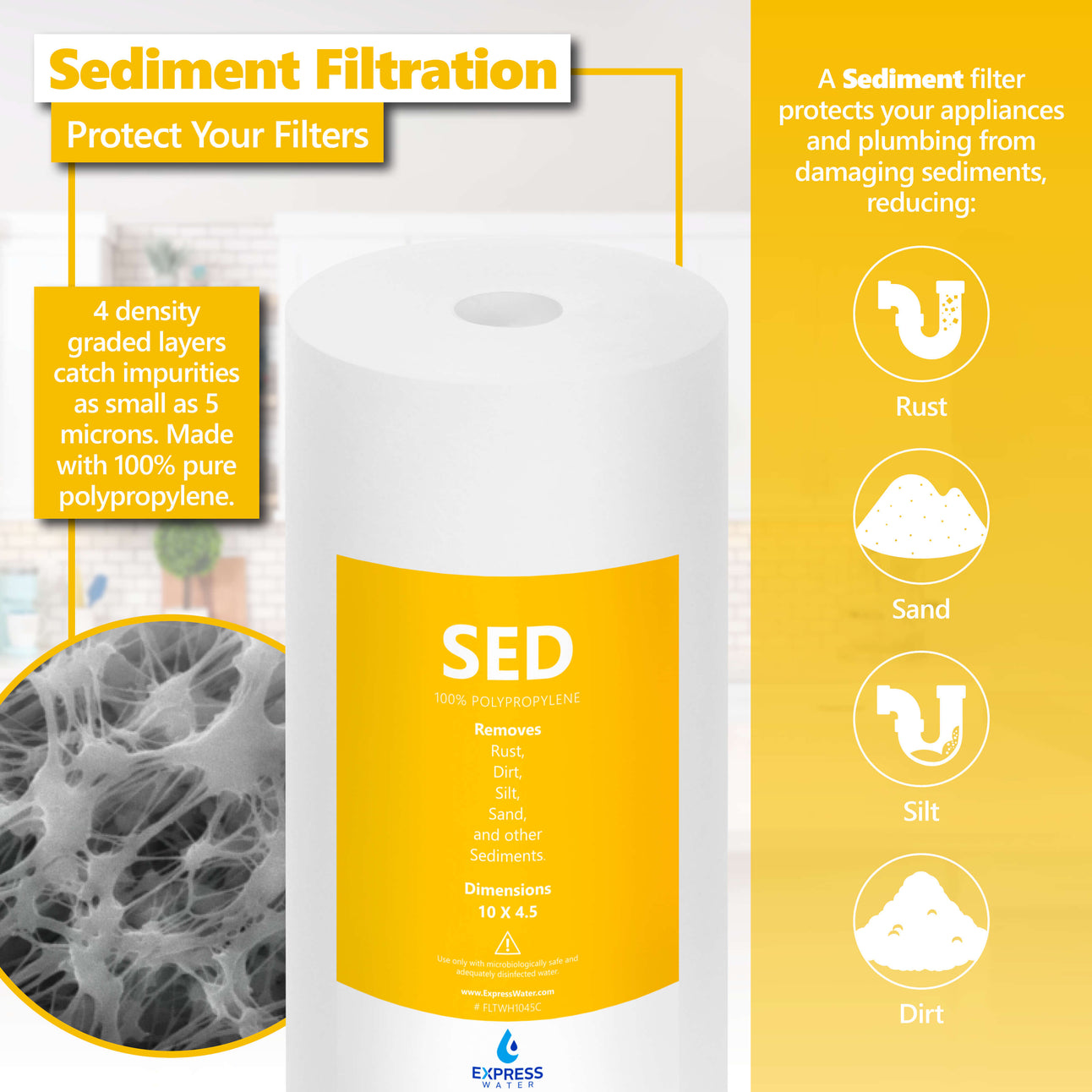 Whole House Filter Set - SED & KDF - 10"x4.5"