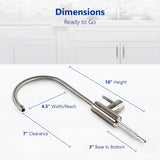 Express Water Modern Brushed Nickel Water Filter Faucet – Drinking Water Faucet – Reverse Osmosis Filtration System and Kitchen Sink Beverage Faucet – Simple 3-Piece Easy Install Faucet