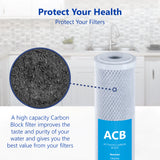 Whole House Carbon Block Filter 5 Micron 2.5" X 20" Coconut Shell Carbon