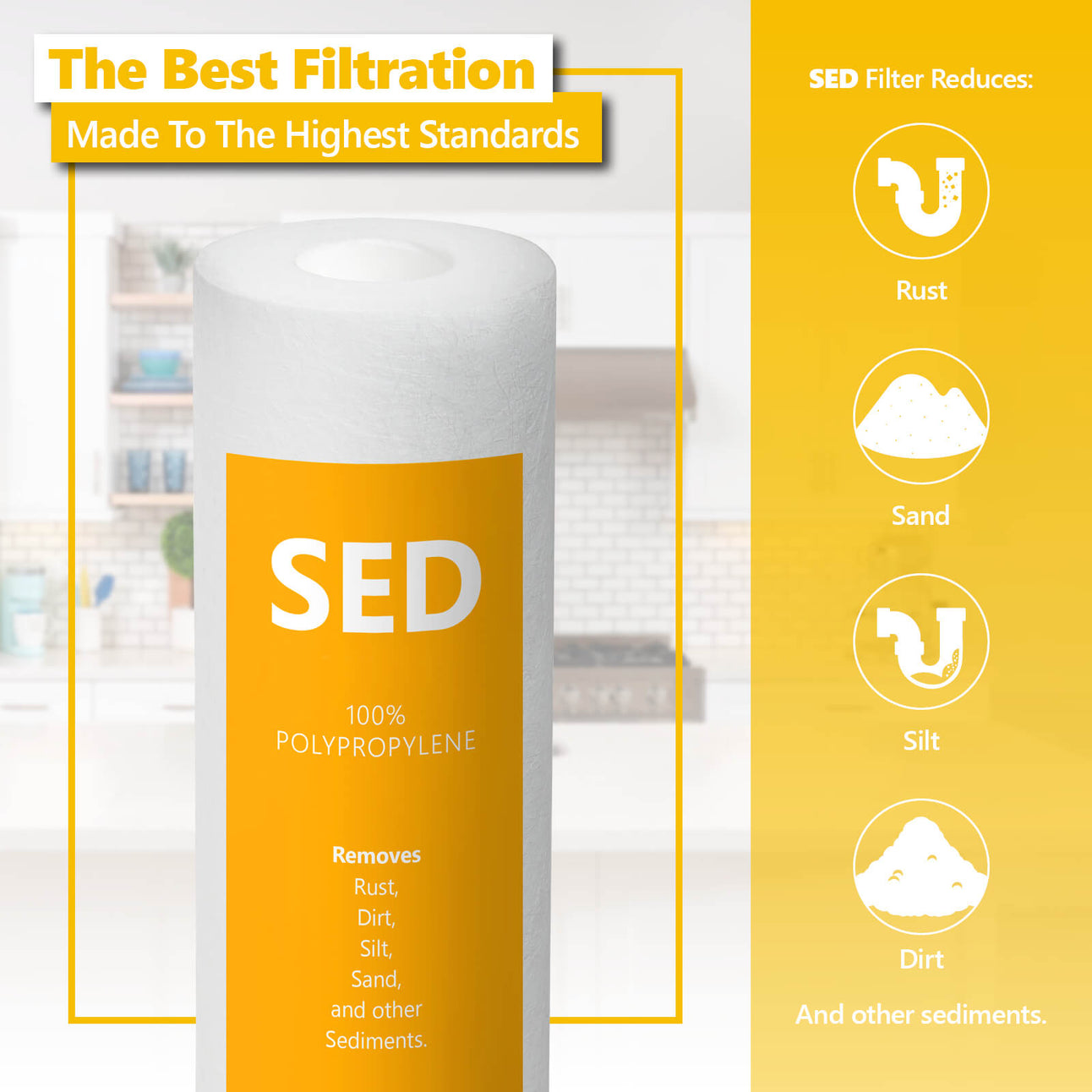 APEC 1-SED20 US Made 5 Micron 20" X 2.5" Sediment Replacement Water Filter