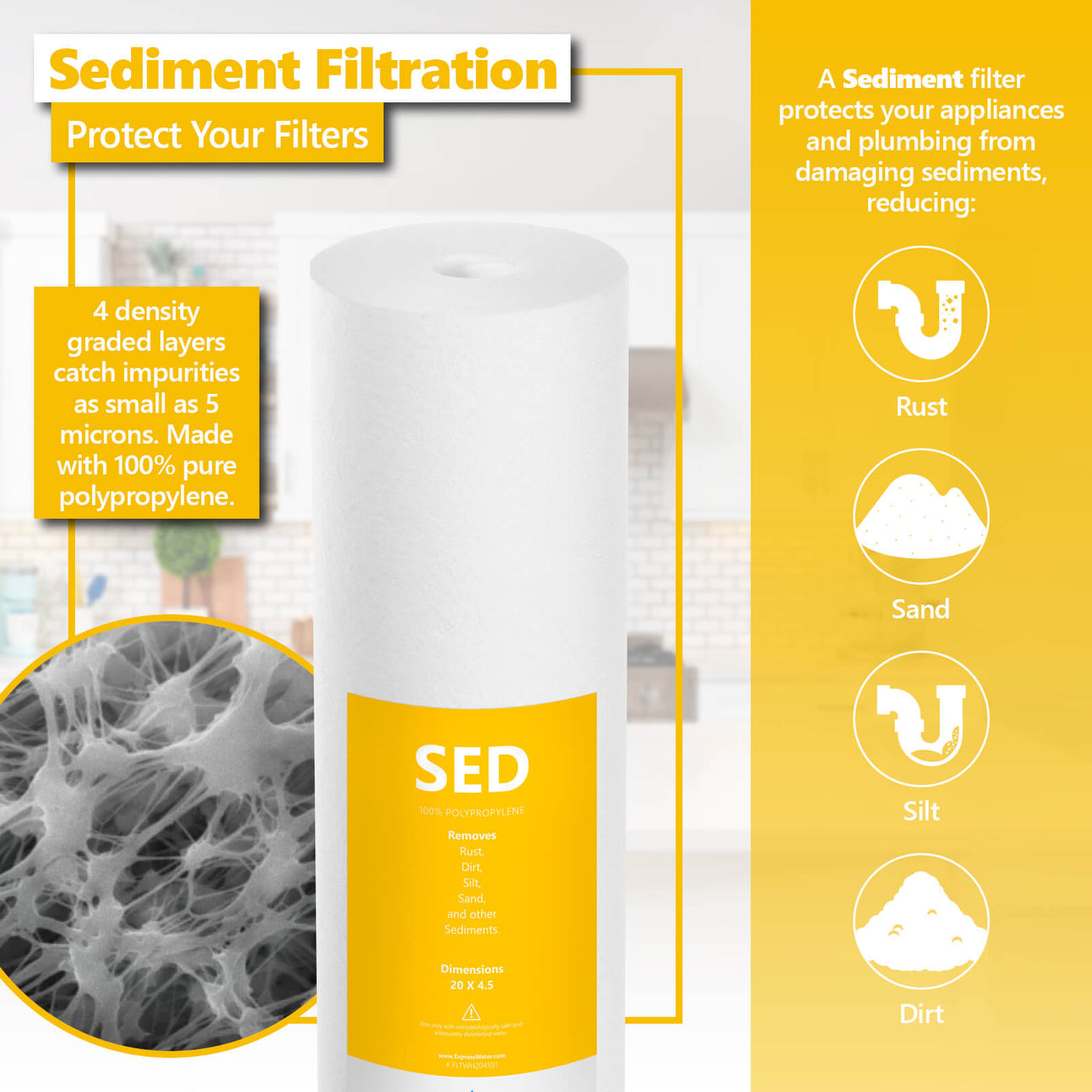 Express Water Replacement Shell Standard Water Filter Replacement Set | Express Water