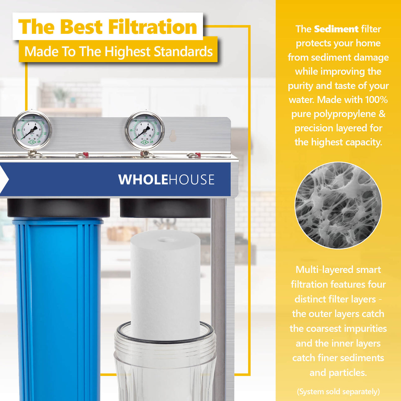 Express Water – Sediment Replacement Filter – Whole House Replacement Water Filter – SED High Capacity Water Filter – 5 Micron Water Filter – 4.5” x 20” inch