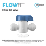 Straight Inline Ball Valve 1/4" Quick Connect Fitting - dev-express-water