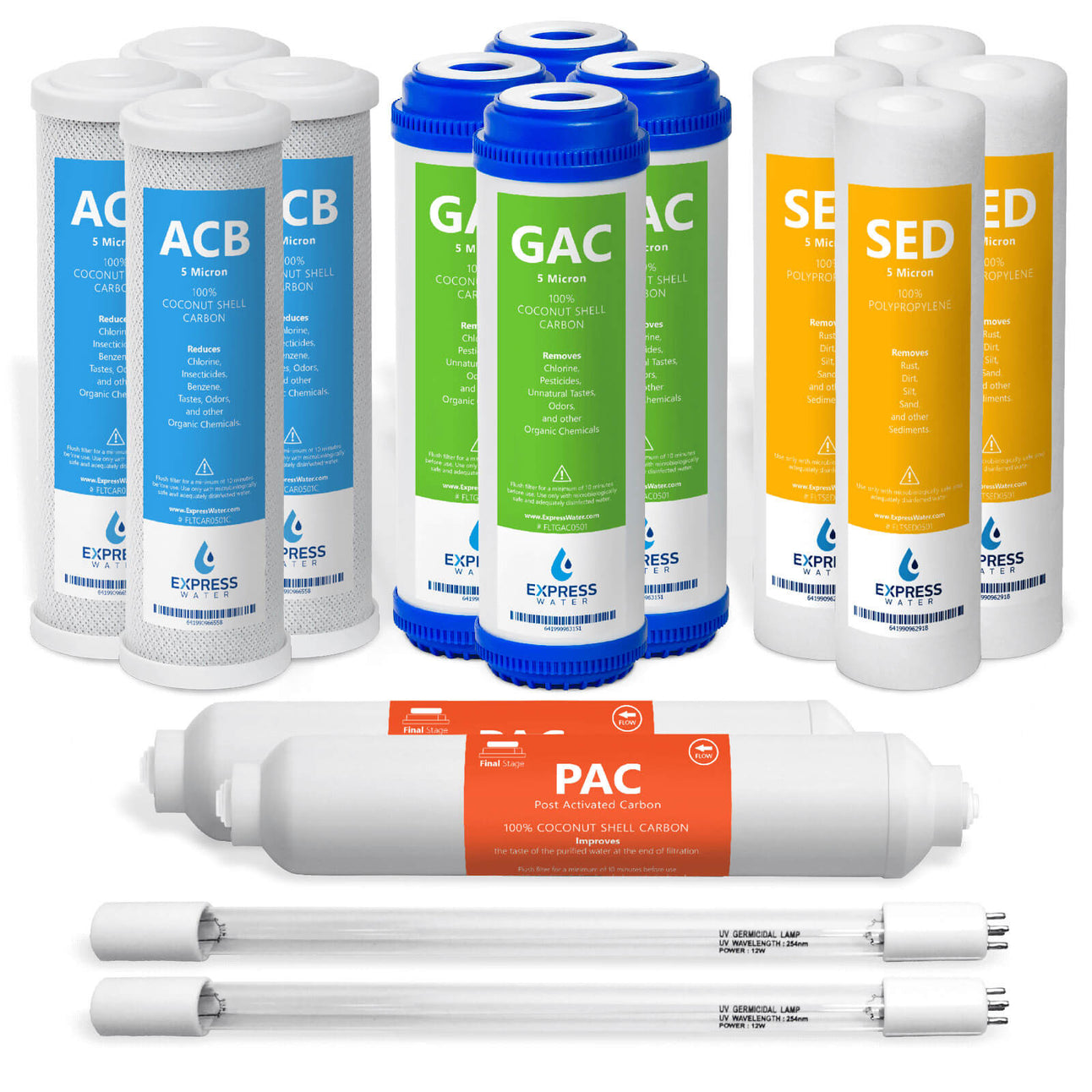 Ultraviolet RO System Filter Set