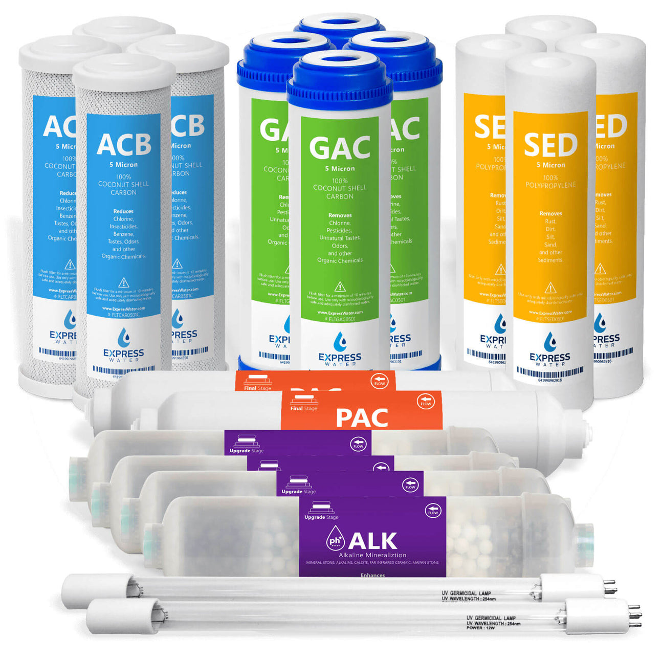 Alkaline & Ultraviolet RO System Filter Set