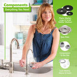 Express Water Deluxe Water Filter Faucet – Brushed Nickel Coke-Shaped Faucet – 100% Lead-Free Drinking Water Faucet – Compatible with Reverse Osmosis Water Filtration Systems - PRTFCT14001DBN