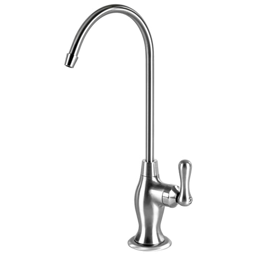Express Water Deluxe Water Filter Faucet – Chrome Coke-Shaped Faucet – 100% Lead-Free Drinking Water Faucet – Compatible with Reverse Osmosis Water Filtration Systems