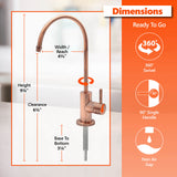 Express Water Modern Water Filter Faucet – Brushed Copper Faucet – 100% Lead-Free Drinking Water Faucet – Compatible with Reverse Osmosis Water Filtration Systems - PRTFCT14001MBC