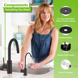 Express Water Modern Water Filter Faucet – Matte Black Faucet – 100% Lead-Free Drinking Water Faucet – Compatible with Reverse Osmosis Water Filtration Systems