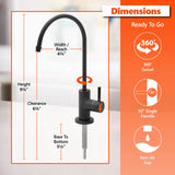 Express Water Modern Water Filter Faucet – Matte Black Faucet – 100% Lead-Free Drinking Water Faucet – Compatible with Reverse Osmosis Water Filtration Systems - PRTFCT14001MMB