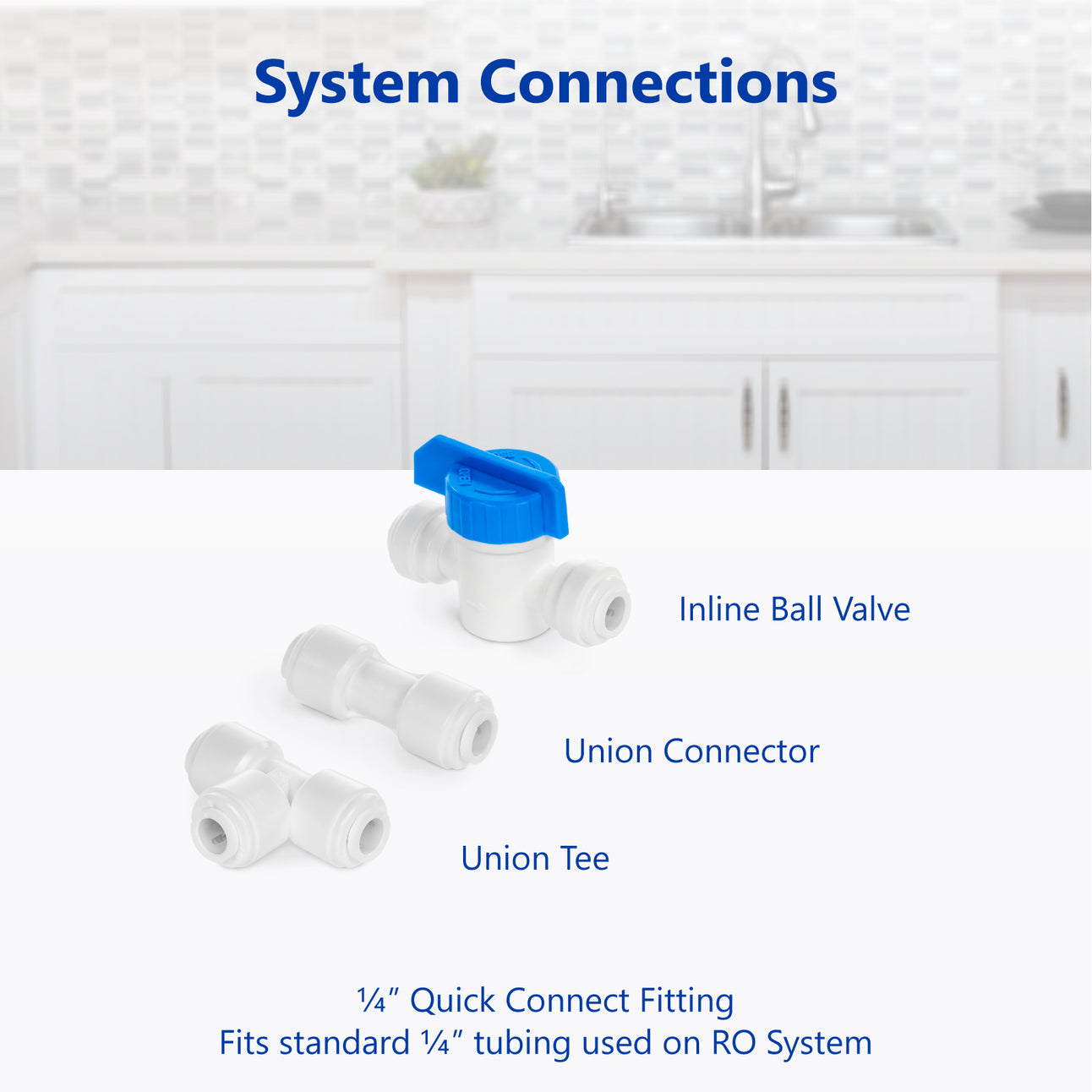 PureSec IMK01 Ice Maker Water Line Kit 3/8&1/4 Fridge Water Line  Connection DIY Kit for Connecting Reverse Osmosis Water Filtration System  to Refrigerator/Ice Maker 