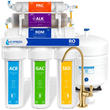 Alkaline RO System with deluxe brushed gold faucet