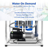 4000 GPD Commercial Reverse Osmosis Water Filtration System – 4 Stage High Capacity RO Filtration – Includes Pump, Gauges, 2 Membranes - dev-express-water
