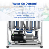 8000 GPD Commercial Reverse Osmosis Water Filtration System – 6 Stage High Capacity RO Filtration – Includes Pump, Gauges, 4 Membranes - dev-express-water