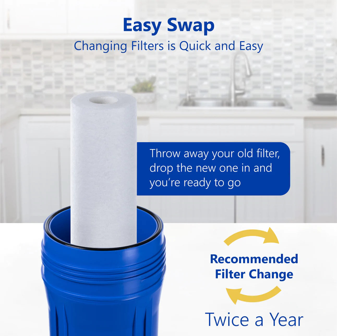 Sediment Replacement Filter – SED Dirt, Sand, Rust High Capacity Water Filter – Whole House Filtration – 5 Micron – 2.5” x 20” inch