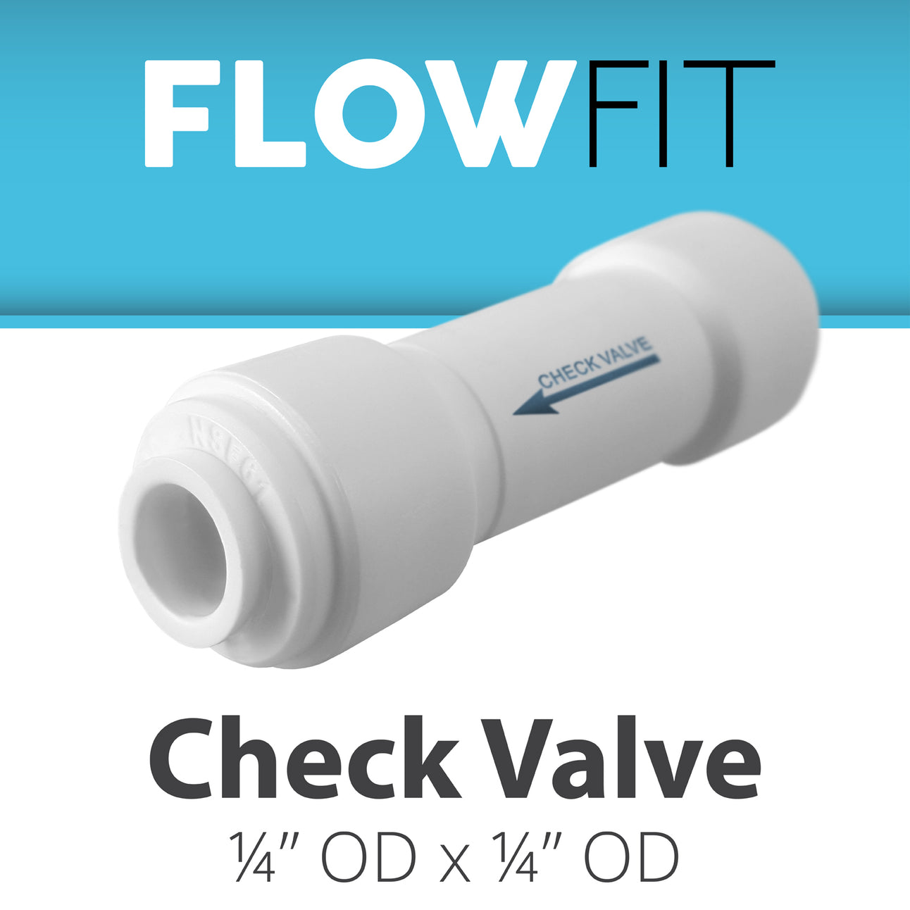 Straight Check Valve 1/4" Fitting Connection Parts for Water Filters/Reverse Osmosis RO Systems - dev-express-water