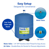 tankRO – RO Water Filtration System Expansion Tank – 6 Gallon Water Tank – Compact Reverse Osmosis Water Storage Pressure Tank with Free 1/4" Tank Ball Valve