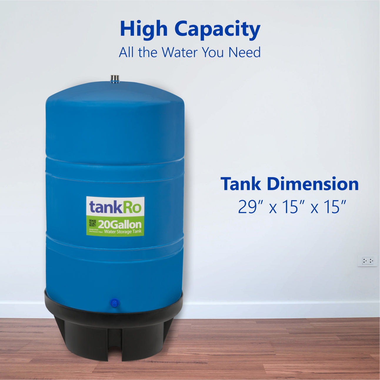 20 Gallon RO Expansion Tank – Large Reverse Osmosis Water Storage Pressure Tank by tankRO – with FREE Tank Ball Valve - dev-express-water