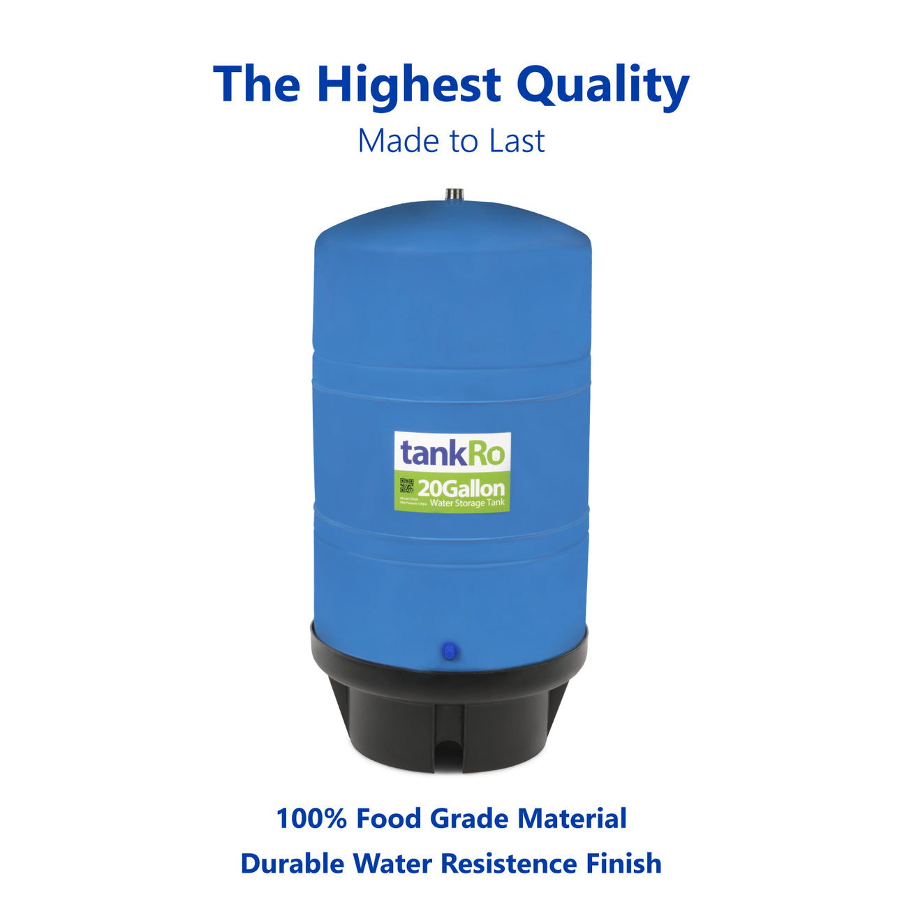 20 Gallon RO Expansion Tank – Large Reverse Osmosis Water Storage Pressure Tank by tankRO – with FREE Tank Ball Valve - dev-express-water