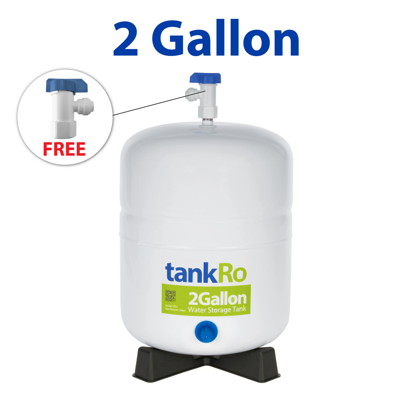 2 Gallon RO Expansion Tank – Compact Reverse Osmosis Water Storage Pressure Tank Reservoir by tankRO – with FREE Tank Ball Valve - dev-express-water