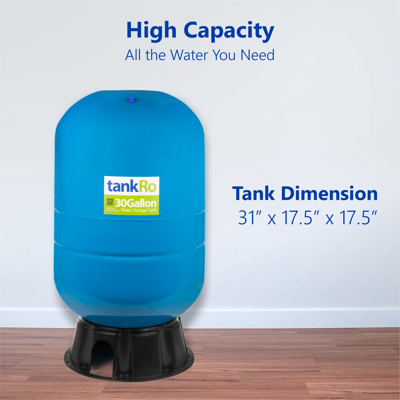 30 Gallon RO Expansion Tank – Large Reverse Osmosis Water Storage Pressure Tank by tankRO – with FREE Tank Ball Valve - dev-express-water