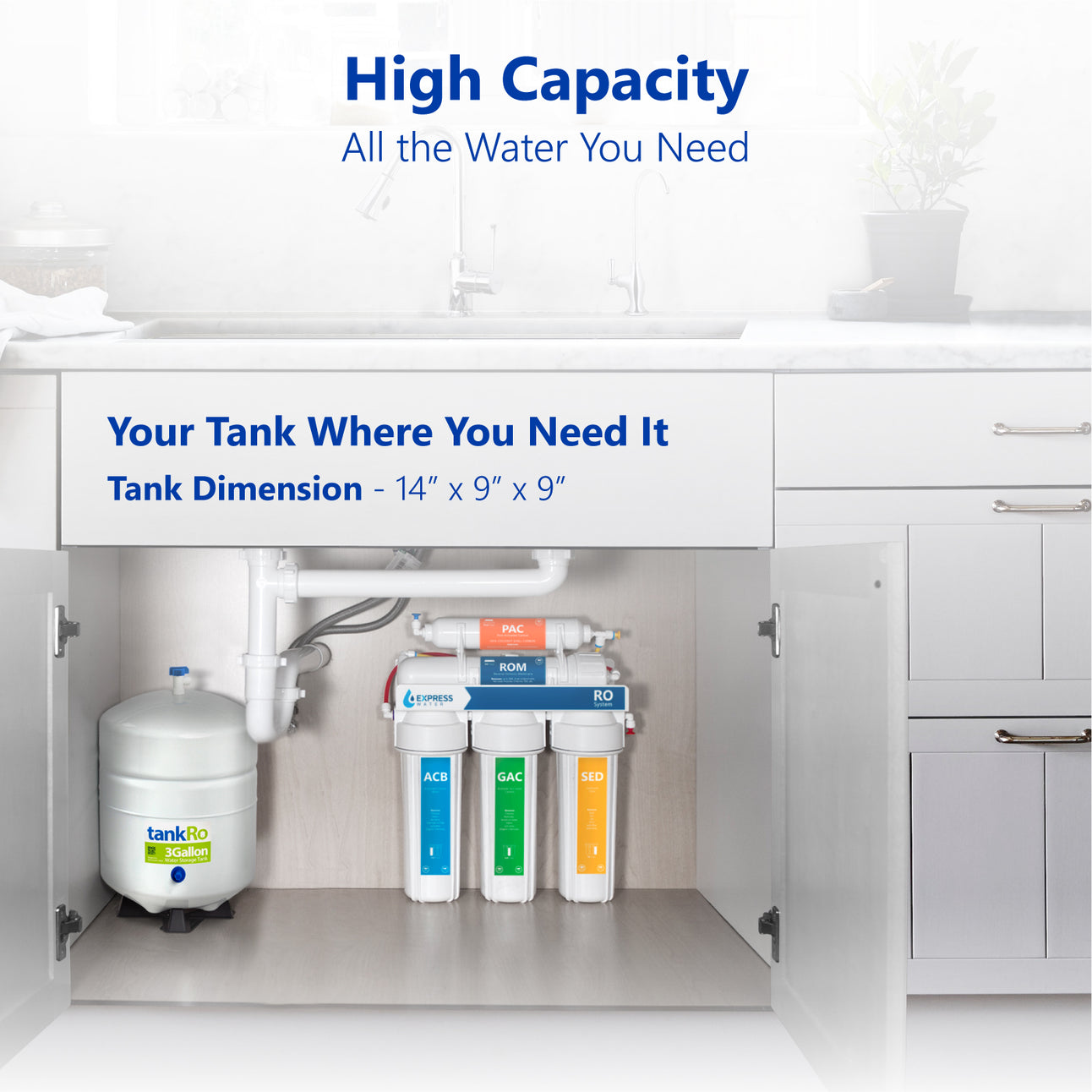 3 Gallon RO Expansion Tank – Compact Reverse Osmosis Water Storage Pressure Tank by tankRO – with FREE Tank Ball Valve - dev-express-water