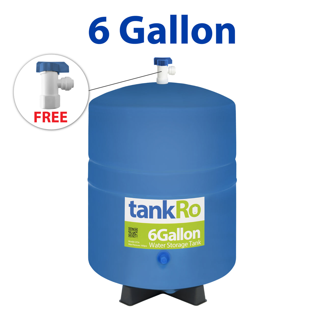 6 Gallon RO Expansion Tank – Compact Reverse Osmosis Water Storage Pressure Tank by tankRO – with FREE Tank Ball Valve - dev-express-water