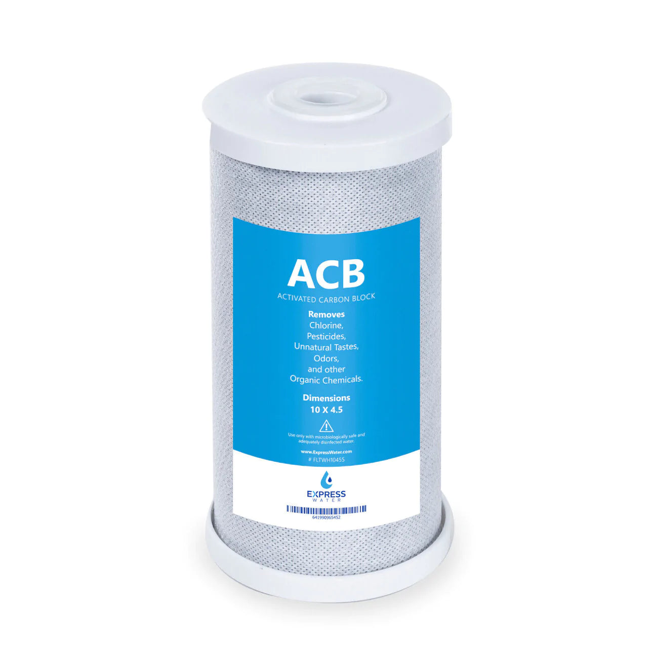 Activated Carbon Block Replacement Filter – ACB Large Capacity Water Filter – Whole House Filtration – 5 Micron – 4.5” x 10” inch